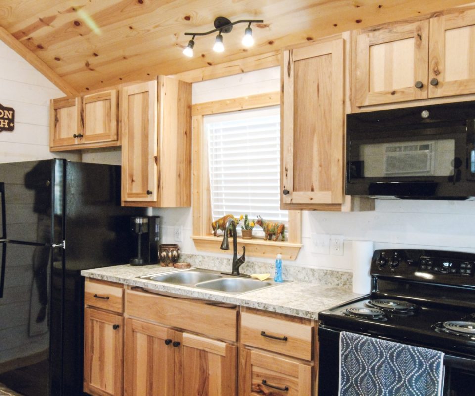 blue sky lake livingston rv park yellowstone cabin kitchen